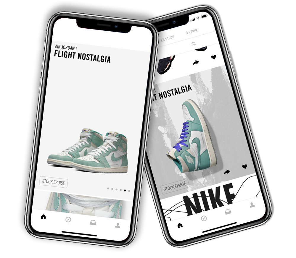 application mobile SNEAKRS pour acheter des sneakers Nike